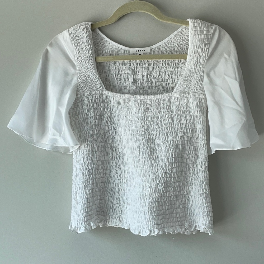 Vetta Capsule Shirred Square Neck Top